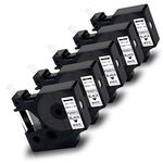 5X Pristar Compatible Label Tape Replacement for Dymo D1 45013 Tape 12mm x 7m 45013 S0720530 Black on White a45013 for LabelManager 160 210D 280 360D 420P 450 LabelPoint 100 150 LabelWriter 450 Duo