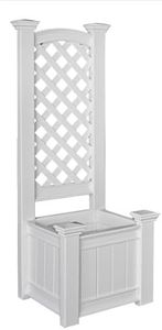 Kensington 23"W x 20"L Vinyl Planter Box with Trellis