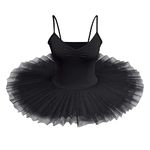 IDOPIP Ballet Leotards for Women Swan Lake Ballerina Costume Camisole Skirted Leotard Professional Adult Swan Ballet Tutu Skirt Hard Organdy Platter Performance Leotard Skirt for Practice Black Large