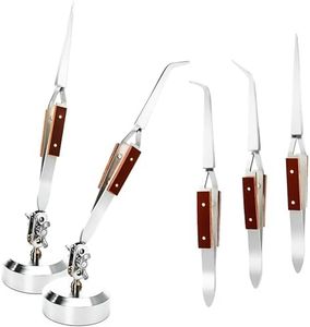 WUWEOT 5 Pcs Soldering Tweezers Set, Straight Curved Welding Plier and Cross Lock Fiber Grip Soldering Tweezers, Jewelry Third Hand Repair Kit Tools for Jewelry Silversmithing and Craft