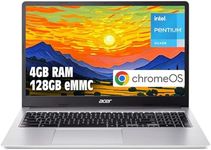 Acer Chromebook 315 15.6" HD Laptop – Intel Pentium N6000, 4GB RAM, 128GB eMMC, Wi-Fi 6, OceanGlass Touchpad, ChromeOS, Student and Home Laptop, Webcam, Bluetooth, USB-C