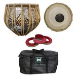 INDIAN MUSICAL INSTRUMENT Tabla Drum Set Finest Bayan & Dayan with Book, Hammer, Cushions & Cover (COPPER DESIGN)