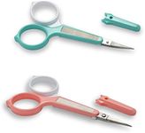 PAFASON Stainless Steel Curved and Straight Eyebrow Grooming Scissor Set with Safety Cover for Trimming Shaping Eyelash Extensions Eyebrow