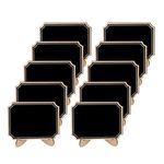 RKPM HOMES Mini Wood Lace Shape Chalkboards with Support Easels | Wooden Place Card Name | for Message Board Signs Food Labels Wedding Parties Holder Décor | Small Rectangle (Pack of 12)