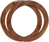 Everything Mary Round Brown Wood Handle - Premium Quality for Crafting & Sewing | Stylish Purse Accessory for DIY Handbags & Projects | Natural Wood Handles with Timeless Design