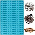 Webake Mini Round Silicone Molds, Semi Sphere Gummy Candy Chocolate Chip Molds, Baking Mat Cooking Sheet For Pets, Dog Treat Pan, Small Dot Cake Decoration, 221 Cavity (Blue-0.6 Inch)