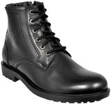 Allen Cooper Black Genuine Leather High Ankle Boots with Laces | High Top Casual Hiking Boots For Men