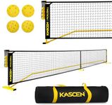 KASCEN Pickleball Net - Pickleball Net for Driveway, 22FT USAPA Portable Pickleball Set with Net, Pickle Ball Net with 4 Pickleballs & Carry Bag, Pickle Ball Net for Outdoor Indoor Court Backyard