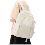 Lightweight Backpack for School Classic Backpack for men women Unisex Bookbag Water Resistant Casual Daypack Rucksack for Business Work College Travel,Off White v8