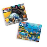 Melissa & Doug Jumbo Jigsaw Floor Puzzle Set - Solar System and Underwater (61 cm x 91 cm each) | Ocean Puzzles, Planet Puzzles, Educational Puzzles, Large Floor Puzzles For Kids Ages 3+