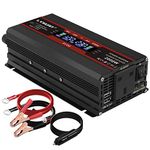 Cantonape Power Inverter 2000w DC 12V to 230V 240V AC Car Converter, 12V Inverter with Cigarette Lighter, 2 USB and UK Sockets Car Adapter With LCD Display