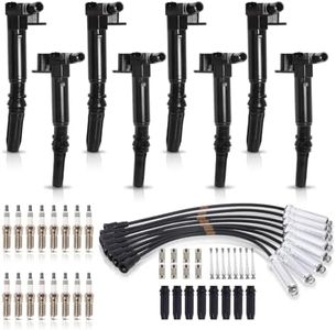 ENA Set of 8 Left and Right Ignition Coil 16 Platinum Spark Plug Wire Set Compatible with Ford E-350 E-450 2018 2019 F-250 F-350 2018 2019 2020 Super Duty 6.2L V8 UF631 UF639