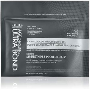 ULTRA BOND Charcoal Clay Powder Lightener with Built-in Bonding | Strengthens & Protects for Stronger & Shinier Hair | Lightens & Tones In One-Step | 6 Oz
