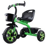 JoyRide Stylish Sports Trike Push & Plug Baby Trike| Tricycle with Dual Storage Basket for Kids| Boys| Girls Age Group 2 to 5 Years (Green)