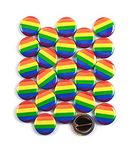 LGBT Pride Rainbow Pinback Buttons - 1 Inch Size - 25 Pack, 1 Inch, Metal Plastic Paper, no gemstone