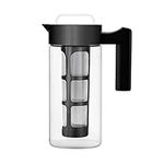 Lalord Cold Brew Coffee Maker - 42 oz Borosilicate Glass Coffee Pitcher, Iced Coffee Maker and Tea Brewer with Reusable Mesh Filter, 1.3 Quarts / 1.2 Liters