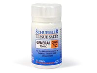 Martin & Pleasance - Schuessler Tissue Salts General Tonic Comb 12, 125 Tablets - Exhaustion Relief and Anti Fatigue Supplement - Nervous Strain or Mental Fatigue