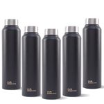 The Better Home 1000 Stainless Steel Water Bottle 1 Litre | Rust-Proof, Lightweight, Leak-Proof & Durable | Eco-Friendly, Non-Toxic & BPA Free Water Bottles 1+ Litre | Black (Pack of 1)