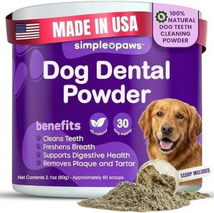 Dog Dental Powder for Teeth Cleaning - Dental Powder for Dogs Teeth – Dog Bad Breath Treatment with Probiotics for Fresh Breath & Oral Health – Chicken Flavored, 60 Scoop Supply