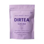 DIRTEA Cacao with Organic Lion's Mane - 100% Organic Cacao with MCT & Moringa, Reishi & Tremella - 2,500mg per Serving - Vegan & Non GMO - 180g - 30 Servings