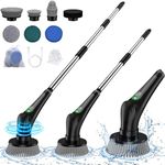 Sweepulire Electric Spin Scrubber, 2024 New Full-Body IPX8 Waterproof Cleaning Brush with 7 Replaceable Brush Heads, 2 Speeds Shower Scrubber with Adjustable Handle for Bathtub Tile Floor Kitchen