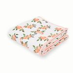 Little Unicorn – Watercolor Roses Cotton Muslin Quilt Blanket | 100% Cotton | Super Soft |Babies and Toddlers | Large 47” x 47” | Machine Washable