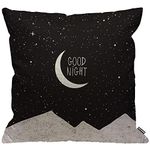 HGOD DESIGNS Cushion Cover Night Sky Moon Stars Mountain Good Night,Throw Pillow Case Home Decorative for Men/Women Living Room Bedroom Sofa Chair 18X18 Inch Pillowcase 45X45cm