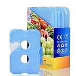 Cold Ice Pack Brick Block Reusable Long Lasting Cool Slim Thin Freezer Pack Cooler for Lunch Boxes Bag Canned Soda Beer Camping(200g,Set of 5）