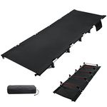 Folding Camping Cot Portable Outdoor Bed Comfortable Sleeping Cots with Storage Bag Fits Single Air Mattress Pad