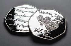 The Commemorative Coin Company On Our 25th SILVER WEDDING ANNIVERSARY Commemorative. Gift/Present Husband/Wife. 50 Years Together. Love/Celebration/Marriage