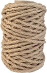 Topbuti 5mm Natural Jute Twine 100 Feet Braided Jute Rope, Crafting Twine String Thick Twine for DIY Artwork, Christmas Twine, Gift Wrapping, Gardening Applications