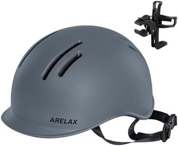 ARELAX Bike Helmet, ABS Ultra-Lightweight Bicycle Helmet with Light & Cup Holder & 2 Sets of Liner - Safety Certified for Bicycle Skateboard Road Bike Skating Roller Helmet for Adult Men Women