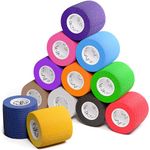 Inksafe Assorted Colours Self Adherent Cohesive Bandages 5cm x 4.5m Box of 12 - Uses Include Tattoo Grip Wrap, Vet Wrap, Tape for Wrist and Ankle Sprains