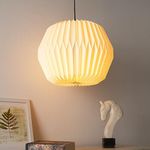 FIG Living Tabla Style Pendant Lamp (Off White) | Hancrafted Paper Ceiling Lamp | Best for Living Room, Dining Room, Hallway,Cafe&Restaurant | Modern Design Lampshade | Best for Diwali Decoration