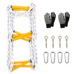 Fire Escape Rope Ladder, Emergency Safety Portable Climbing Rescue Rope Ladder, Multi-purpose Soft Nylon Evacuation Ladder, for Home Window Balcony Railing Treehouse External (5m)