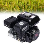 7.5Hp 4 Stroke Gasoline Engine 5100W Petrol Engine Portable Horizontal Gas Motor Engine Recoil Start Mode for Garden Industrial Black