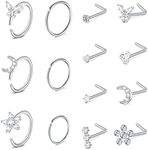 D.Bella 18G Nose Rings for Women No