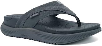 ONCAI Orthopedic Flip Flops Women with Arch Support Ladies Orthotic Recovery Sandals 2025 Comfortable Plantar Fasciitis Slip On Walking Sandal for Womans Indoor Casual Summer Grey Size 12