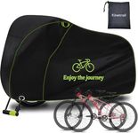 Kinetrail Bike Cover for 2 Bikes Waterproof Outdoor, Ebike Cover Rain Sun UV Dust Wind Proof, Bicycle Covers Outdoor Storage with Lock Hole for Electric Bike Mountain Road Bikes