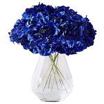 (Royal Blue) - Kislohum Hydrangea Silk Flower Heads 10 Royal Blue Artificial Hydrangea Silk Flowers Head for Wedding Centrepieces Bouquets DIY Floral Decor Home Decoration with Long Stems