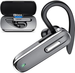 Auriculares Manos Libres con Doble Micrófono V5.3 Auricular Bluetooth con 100 Horas de Tiempo de Conversación con carcasa de carga LED,Mic Mute Conexión de Dispositivos para Conducir/Negocios/Oficina