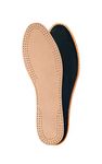 Natural Leather Insoles for Men with Activated Carbon Underlayer, Inserts, Replacement Shoes, Boots. Size (Men/UK 10/44 EUR)