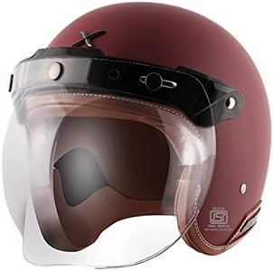 Axor Retro Jet Leather Dull Chestnut Red Helmet-M