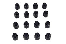 MASSFX Golf Cart Lug Nuts Full Set 16 Count for E-Z-Go Club Car Yamaha EZGO (Hex 21: 1/2-20, Black Chrome)