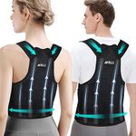 Back Support Brace Posture Corrector: Adjustable Shoulder Lumbar Belt For Women and Men - Upper Back Straightener For Neck Back and Shoulders (M)