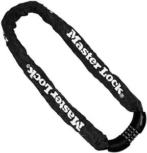 MASTER LOCK 8392EURDPRO Candado, Combinación, 90 cm Cadena, Electrica, Bicicleta Montaña, Unisex, Negro