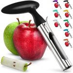 Zulay Premium Apple Corer - Easy to Use Durable Apple Corer Remover for Pears, Bell Peppers, Fuji, Honeycrisp, Gala and Pink Lady Apples - Stainless Steel Best Kitchen Gadgets Cupcake Corer - Black