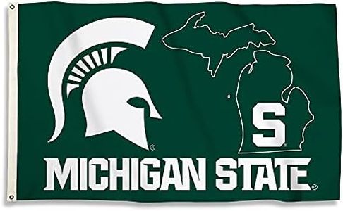 BSI Products Inc. - Michigan State Spartans 3’x5’ Flag with Heavy-Duty Brass Grommets - MSU Football and Basketball Pride - High Durability - Designed for Indoor or Outdoor Use - Great Gift Idea