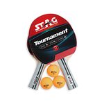 Stag Iconic Tournament Professional Table Tennis (T.T) Set - Table Tennis Rackets and T.T Balls Included| All-in-One Ping Pong Paddle Playset - Table Game Accessories