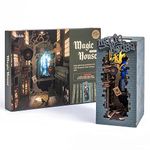 Rolife LED Book Nook Kit-Decorative Bookend Stand-3D Wooden Puzzle for Adults-Bookshelf Insert Booknook-Room Decor for Teen Girls Boys Women Men